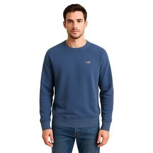 Hollister Blue Crewneck Sweatshirt Men’s Medium Logo Pullover